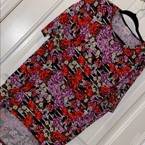 Disney LulaRoe Minnie Mouse floral with stripes.